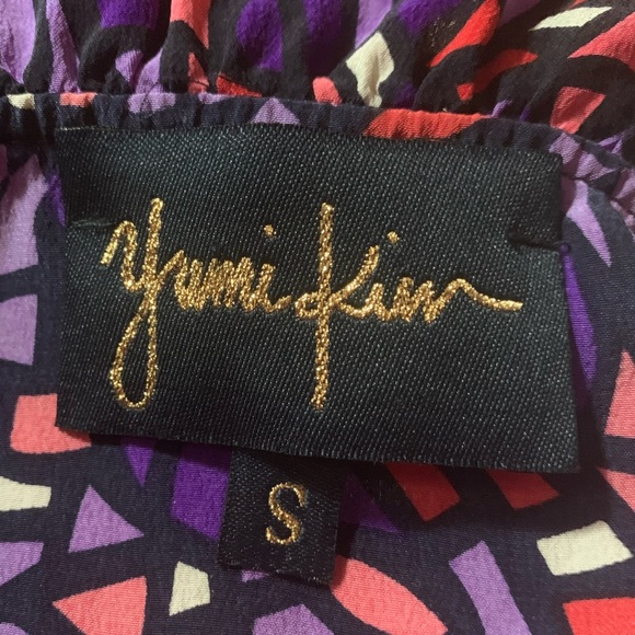 YUMI KIM Silk Ruffle Neck Flutter Sleeve Midi Dress size S - Picture 7 of 7